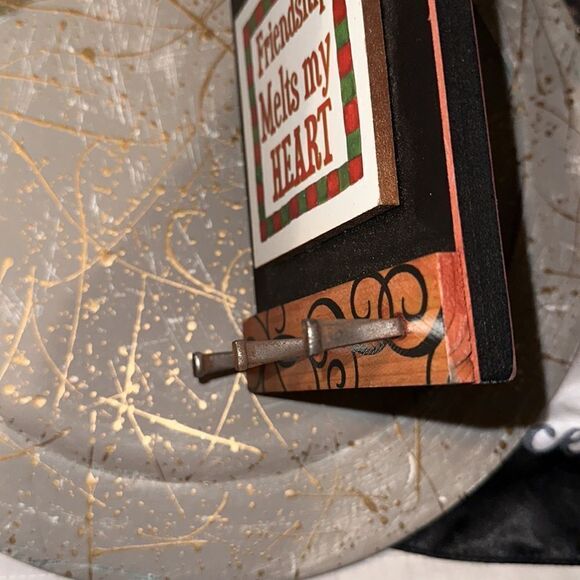 Vintage Christmas Holiday Snowman Bird Key Holder or Stocking Hanger - Picture 12 of 12